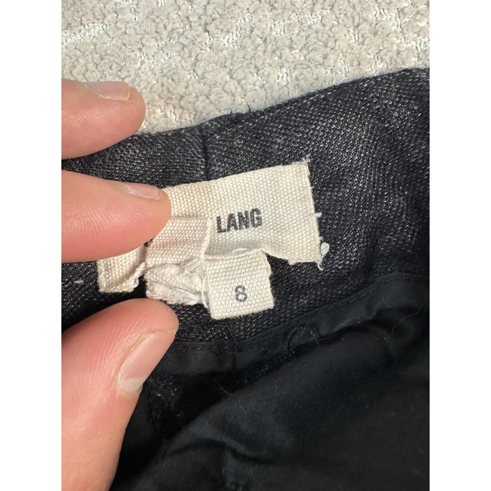 Helmut Lang Dress Pants Womens 8 Black Linen Wool Straight Leg Lined Made In USA - Picture 4 of 9